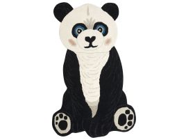Wool Kids Rug Panda 100x160cm Black and White