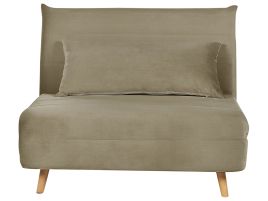 Velvet Single Sofa Bed Olive Green SETTEN