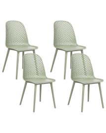 Set of 4 Dining Chairs Green EMORY