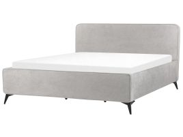 Fabric EU Super King Size Bed Light Grey VALOGNES