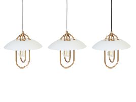 3 Light Metal Pendant Lamp Gold NATTAI