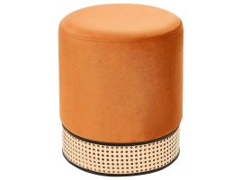 Velvet Pouffe Orange YANKTON