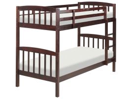 Wooden EU Single Size Bunk Bed Dark REVIN