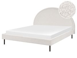 Boucle EU King Size Bed White MARGUT