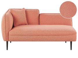 Left Hand Boucle Chaise Lounge Peach Pink CHEVANNES