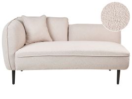 Left Hand Boucle Chaise Lounge Light Beige CHEVANNES