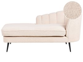 Right Hand Boucle Chaise Lounge Light Beige ALLIER