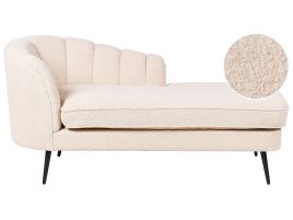 Left Hand Boucle Chaise Lounge Light Beige ALLIER