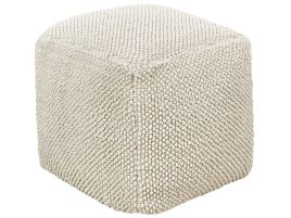 Cotton Pouffe 45 x 45 x 45 Beige JOARA
