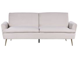 Velvet Sofa Bed Light Beige VETTRE