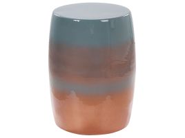 Accent Side Table Golden Brown and Blue FRAGUITA