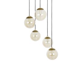 5 Light Glass Pendant Lamp Gold NOEL