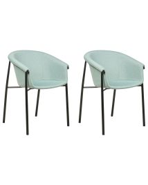 Set of 2 Fabric Dining Chairs Mint Green AMES