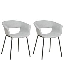 Set of 2 Fabric Dining Chairs Grey ELMA