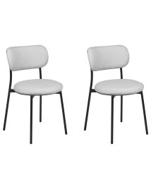 Set of 2 Fabric Dining Chairs Grey CASEY