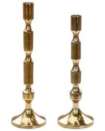 Set of 2 Metal Candelsticks Gold