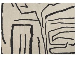 Area Rug 160x230cm Beige and Black
