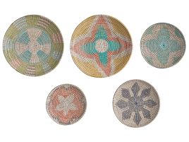 Set of 5 Seagrass Wall Decor Multicolour SONLA