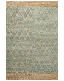 Jute Area Rug 200x300cm Green and Beige