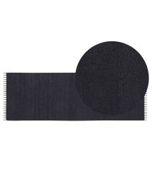Jute Runner Rug 80x300cm Black