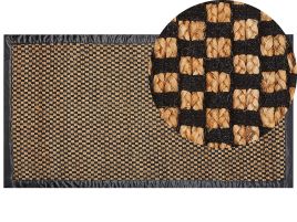Jute Area Rug 80x150cm Black and Beige