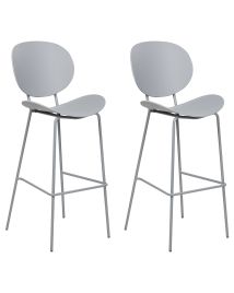 Set of 2 Bar Chairs Light Grey SHONTO