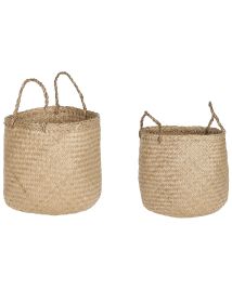 Set of 2 Seagrass Baskets Light
