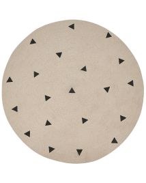 Round Cotton Area Rug 140cm Beige