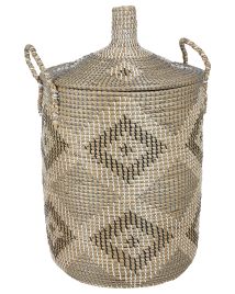 Seagrass Basket with Lid Light
