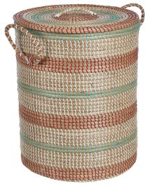 Seagrass Basket with Lid Light