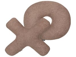 Set of 2 Teddy Letter Cushions Brown