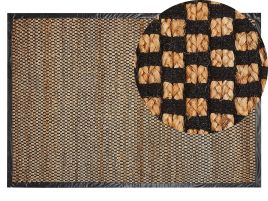 Jute Area Rug 140x200cm Black and Beige