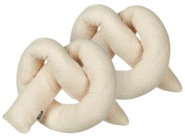 Set of 2 Teddy Cushions 172x14cm Beige