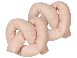 Set of 2 Teddy Cushions 172x14cm Pink