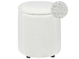 Boucle Storage Pouffe Off-White MARYLAND