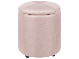 Fabric Storage Pouffe Pink MARYLAND