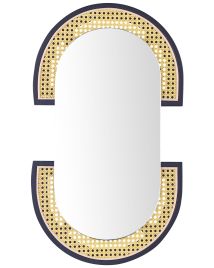 Rattan Wall Mirror 43x75cm Light