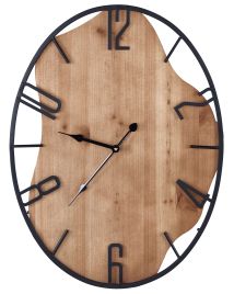 Iron Wall Clock 46x60cm Light Wood with Black