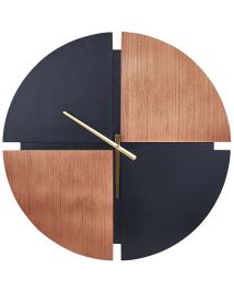 Wall Clock 60cm Light Wood and Black