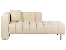 Left Hand Velvet Chaise Lounge Beige LANNILS