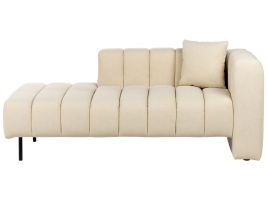 Right Hand Velvet Chaise Lounge Beige LANNILS