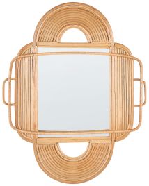 Rattan Wall Mirror 70x90cm Light
