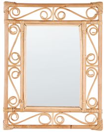 Rattan Wall Mirror 41x52cm Light