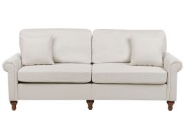 3 Seater Fabric Sofa Beige GINNERUP