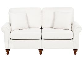 2 Seater Fabric Sofa White GINNERUP