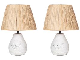 Set of 2 Ceramic Table Lamps White ARWADITO