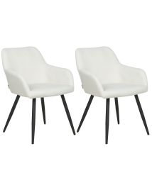 Set of 2 Velvet Chairs Off-White CASMALIA