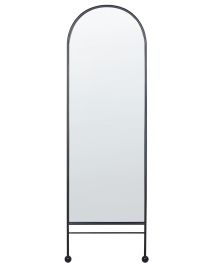 Metal Wall Mirror 45x145cm Black