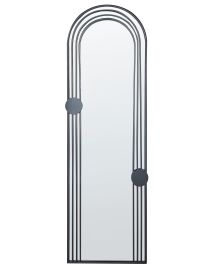 Metal Wall Mirror 45x146cm Black