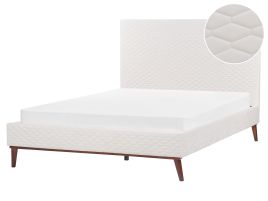 Velvet EU Double Size Bed Off-White BAYONNE